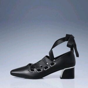 Women's Fashion Square Toe Rivet Chunky Heel Pumps,Suitable For Autumn